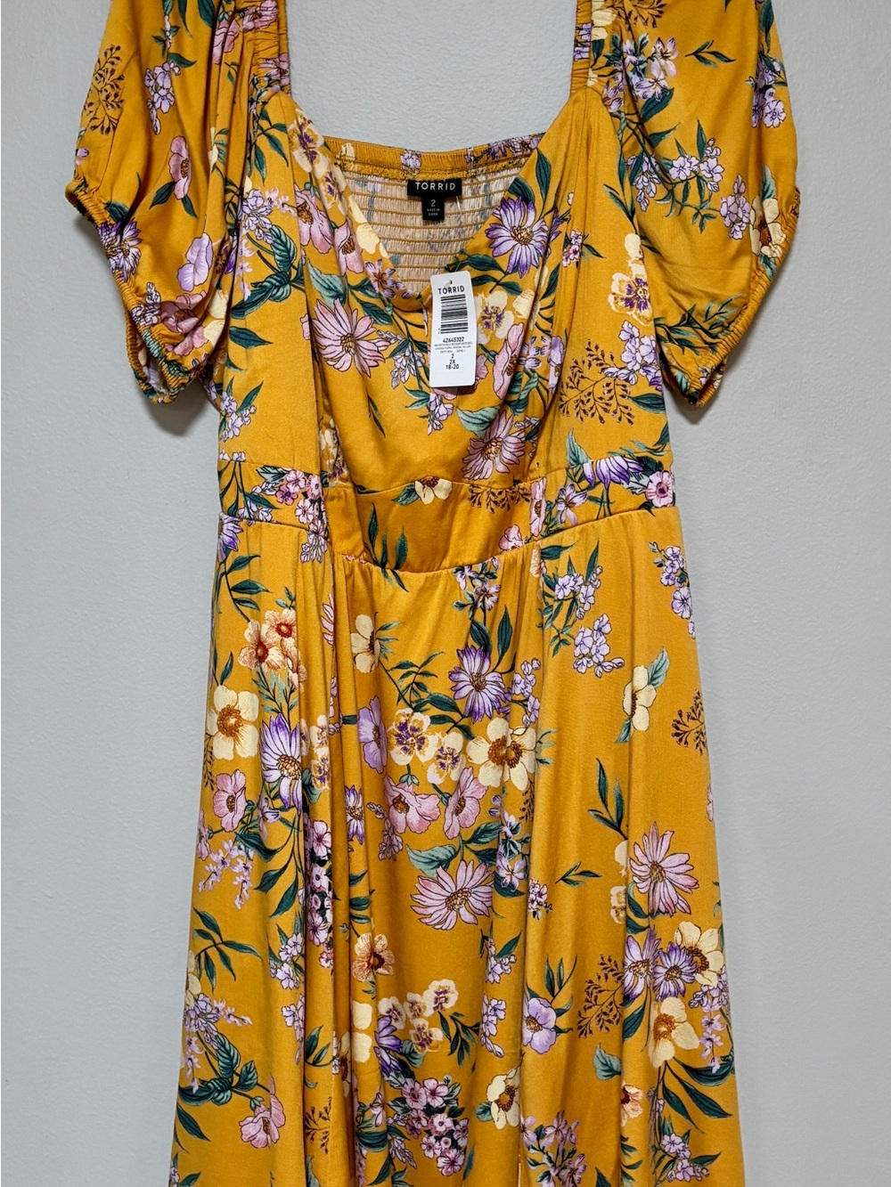 Torrid Yellow Floral Mini Dress